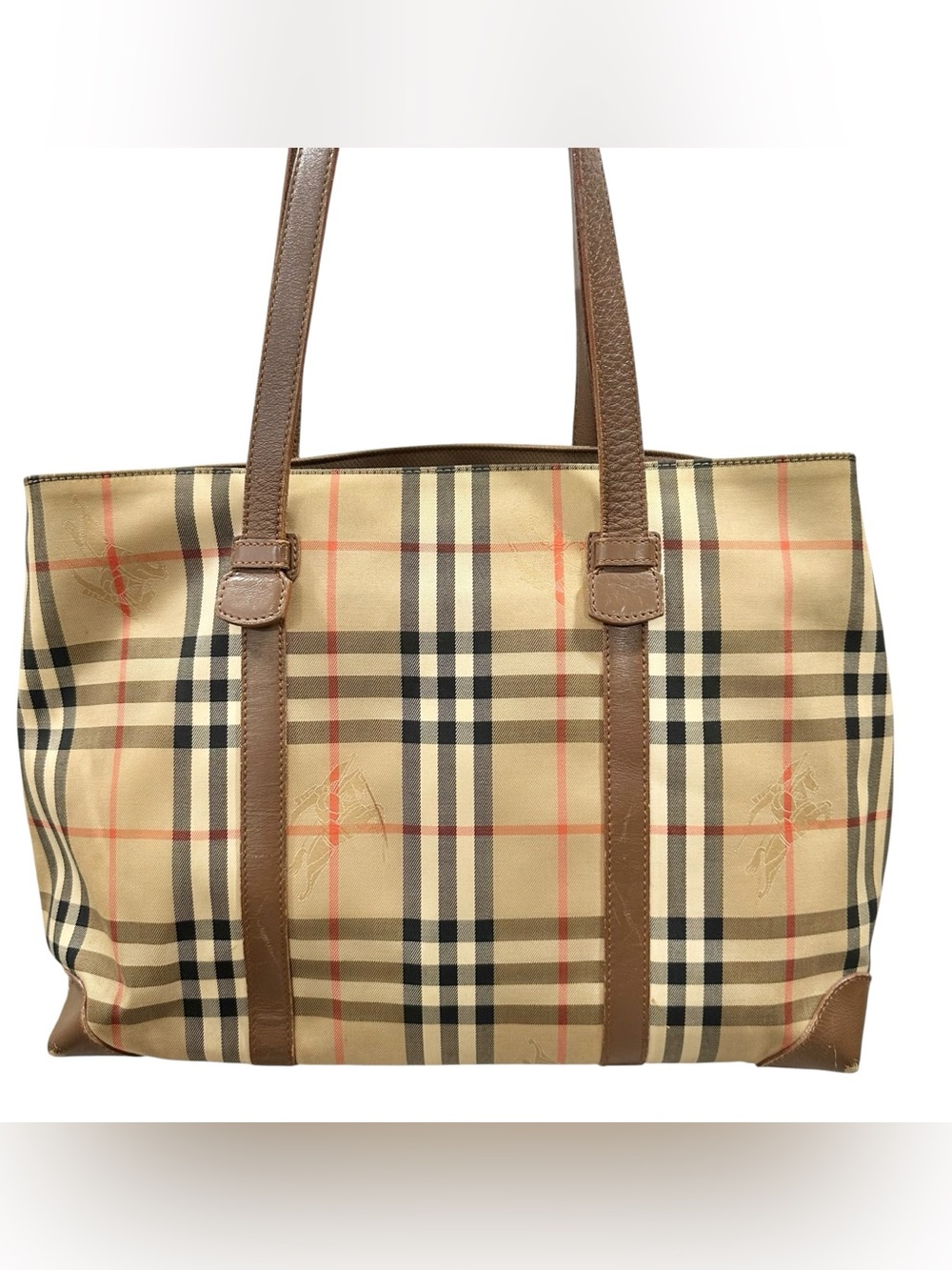 Burberry Nova Check & Brown Leather Large Tote Bag - Picture 3 of 16